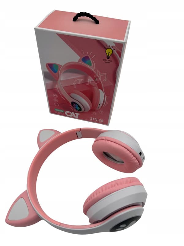 DreamCraft CAT-EAR-HOVEDTELEFONER TIL BØRN, RGB-BAGGRUNDSBELYSET GAMING