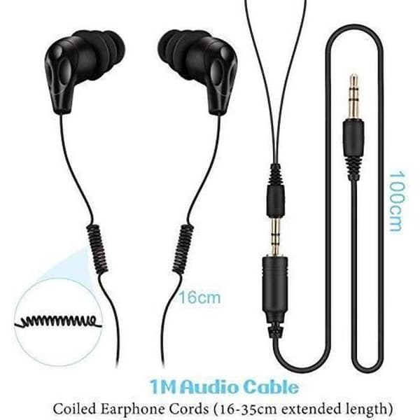 AGPTEK 3,5 mm IPX8 SE11B Vattentäta hörlurar, Vattentätt Headset Kompatibel med S12/S07 Vattentät mp3, telefon, iPad etc. fjädertråd
