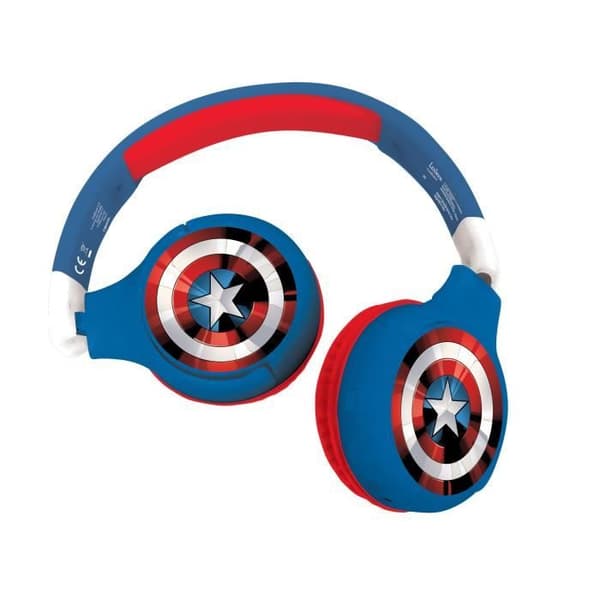AVENGERS - 2-in-1 Bluetooth-kuulokkeet - Mukavat ja kokoontaitettavat langalliset kuulokkeet kuulovammaisille lapsille - LEXIBOOK