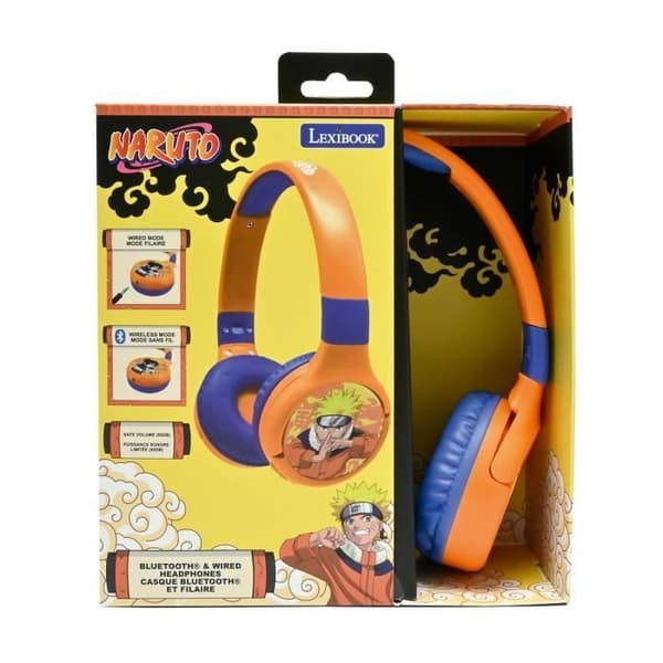 Naruto Mukavat ja kokoontaitettavat 2-in-1 Bluetooth®- ja langalliset kuulokkeet melunvaimennuksella