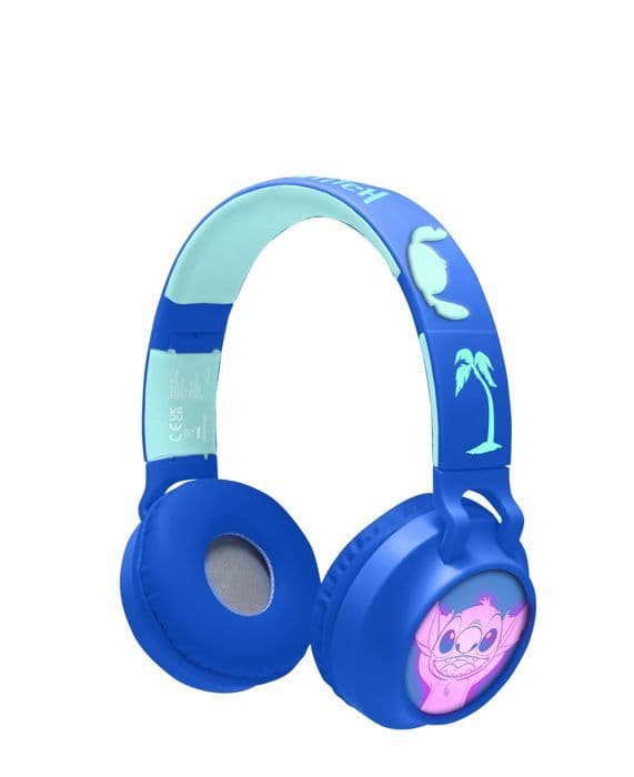 Foldbare Bluetooth- og kablede lette hovedtelefoner med 3D-design fra Stitch-universet med lydstyrkebegrænsning