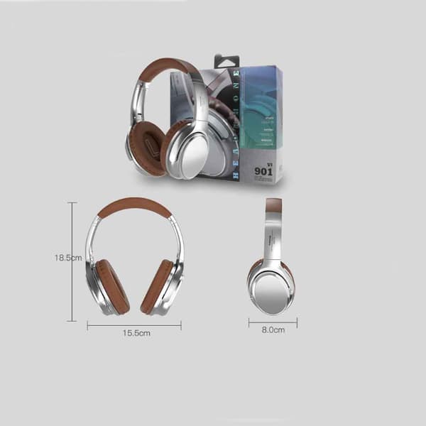 Bluetooth-kuulokkeet Retro Metal -päänauhalla, 5.4 Ultra Long Life -urheilukuulokkeet, taitettavat