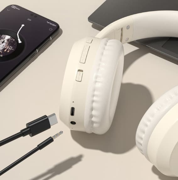CR-7 Headset 5.4 Trådløst Bluetooth Headset Headset med Tung Base Mobiltelefon Computer Gennem