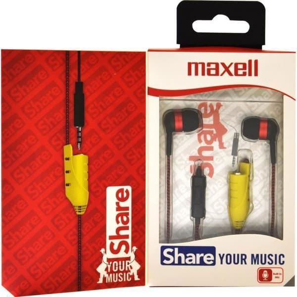 Hörlurar - Maxell - EB-Share - Röd - In-ear - Trådad
