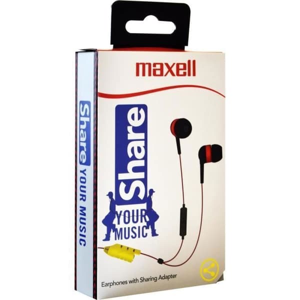 Hörlurar - Maxell - EB-Share - Röd - In-ear - Trådad