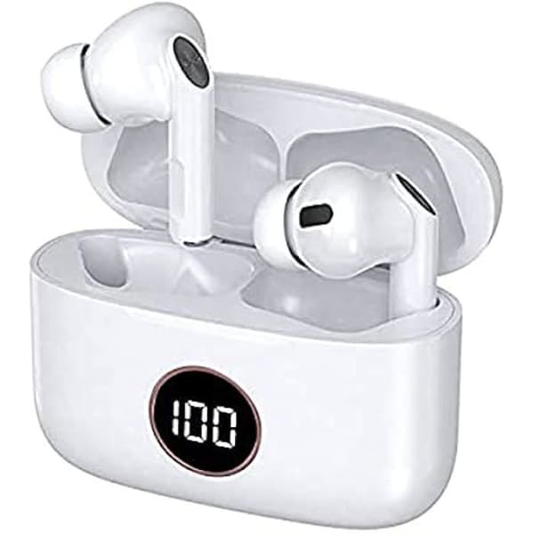 Dual POD-hörlurar LCD Cool Air Pro Bluetooth-stereohörlurar, vit