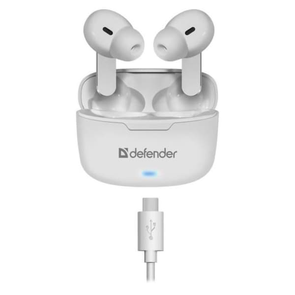 Defender Hjälm Märke Modell Auricolare Stereo Wireless Twins 903 Bianco, TWS, BT - 4714033639033