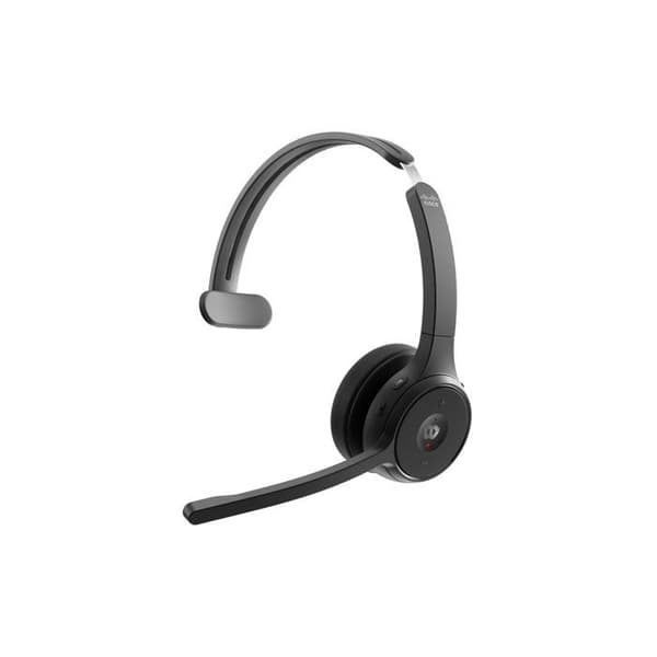 Trådlöst Bluetooth on-ear-headset med AI-röstaktiverade mikrofoner, 23 timmars batteritid, dedikerad Webex-knapp, passiv avstängning