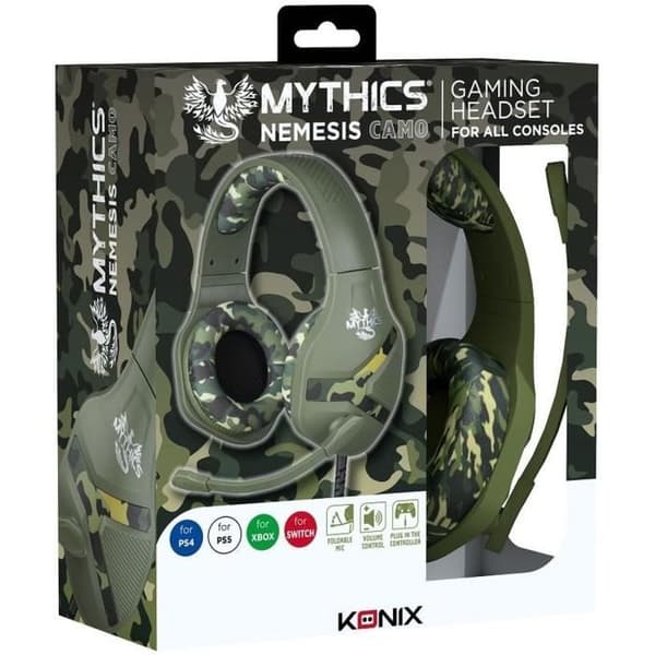 Gaming Headset - KONIX - Mythics Nemesis - Camouflage - 40 mm - Wired