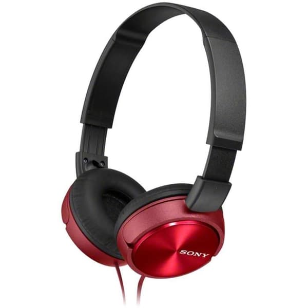 Hörlurar - SONY - Hörlurar med runt hörlursformat - Röd - Trådbunden - Circumaural