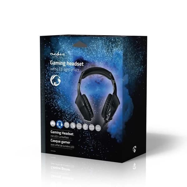 Spelheadset - NEDIS - GHST250BK - Svart - USB Type-A / 2x 3,5 mm - Uppfällbar mikrofon