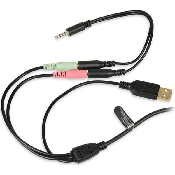 Ibox Aurora X3 Gaming Headset - Mikrofon med pannband, USB, öra, 3,5 mm minijack, svart