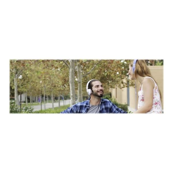 Hörlurar med mikrofon HIDITEC WAVE on-ear 3,5 mm jack vit