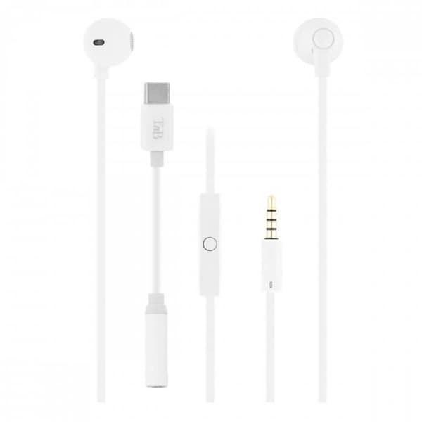 Halv in-ear hörlurar - TNB - SWEET - Vit - Trådad - USB Type-C-adapter