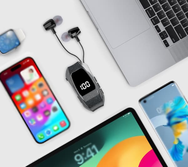 Langattomat Bluetooth Lavalier -kuulokkeet Tehokas sisäänvedettävä digitaalinen näyttö tärinällä