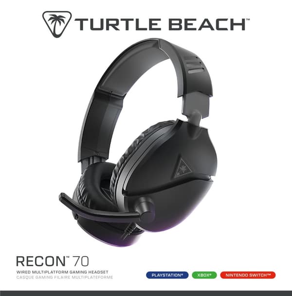 Turtle Beach Recon 70 Headset med kabel og hovedbøjle, sort