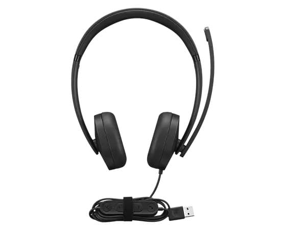 Lenovo 4XD1P83425 hovedtelefoner/headset Ledningsført Hovedbøjle Opkald/Musik USB Type-A Sort