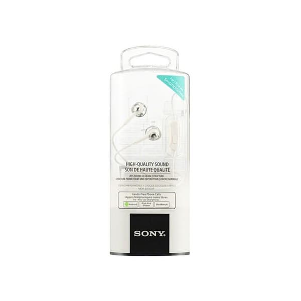 In-ear hörlurar - Sony - MDR-EX110AP - Vit - Inbyggd mikrofon - Kontroller på sladden