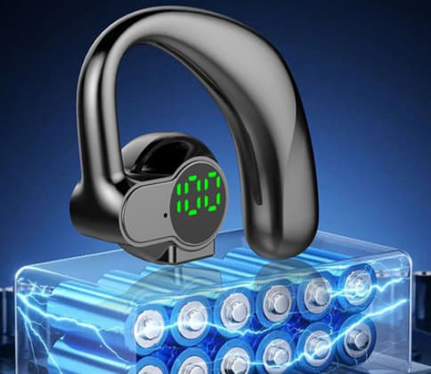 Hög ljudkvalitet, äkta trådlöst Bluetooth-headset med hängande öra, affärsmässigt, sportigt, lång standbytid