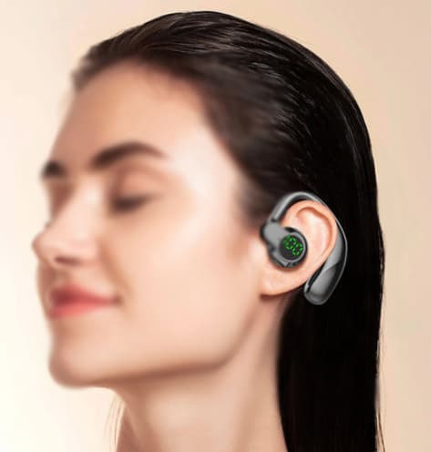 Hög ljudkvalitet, äkta trådlöst Bluetooth-headset med hängande öra, affärsmässigt, sportigt, lång standbytid