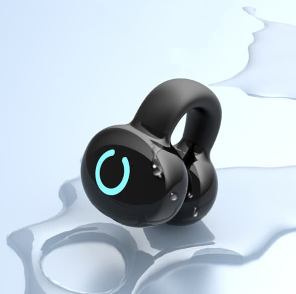 Ilmaa johtavat langattomat Bluetooth-kuulokkeet urheiluun, klipsi korvissa