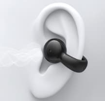 Ilmaa johtavat langattomat Bluetooth-kuulokkeet urheiluun, klipsi korvissa