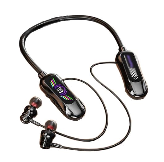 Hängande trådlöst bluetooth-headset digital display ultra-lång standby halsheadset