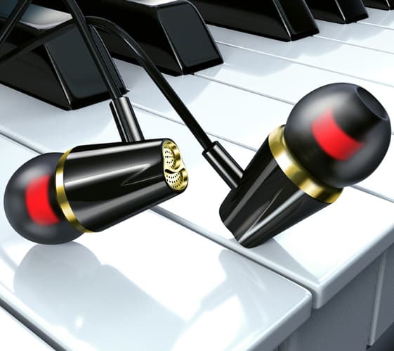 Sladdanslutna universella semi-in-ear-öronsnäckor med hög ljudkvalitet