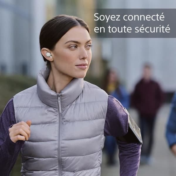 SONY LinkBuds WFLS900 trådlösa Bluetooth-hörlurar - Batteritid upp till 17,5 timmar - Vit