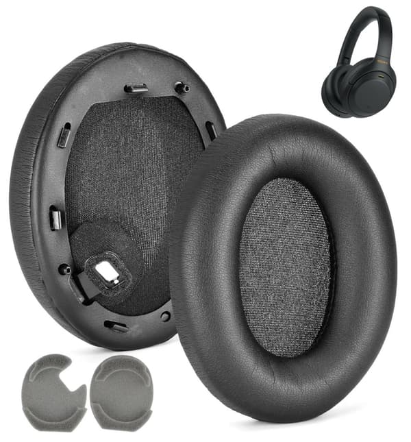 Korvatyynyjen sienet SONY WH-1000XM4 -kuulokkeille, mustat