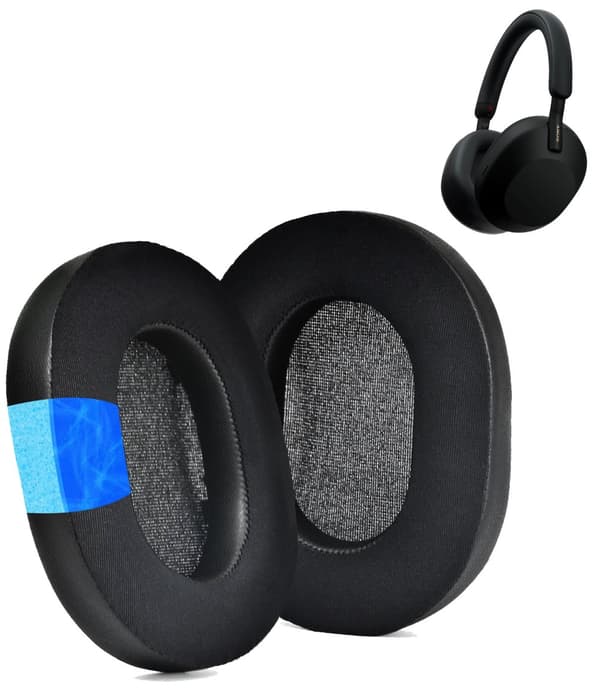 Öronkuddar Svampar för SONY WH-1000XM5 GELFYLLNING Svart