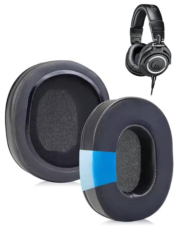 Öronkuddar i svampformat för AUDIO-TECHNICA M50x M40x M30x gelfyllning