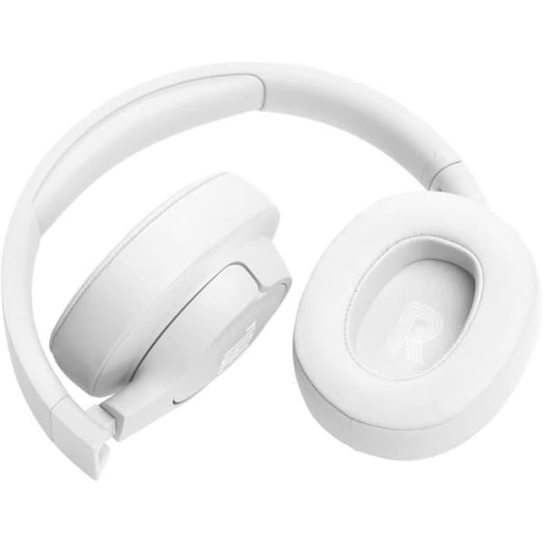 Trådlösa hörlurar JBL Tune 720BT - Ren basljud - Bluetooth 5.3 - 76 timmars batteritid - Lätta och bekväma - Vit