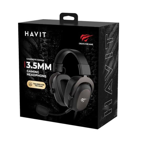 Trådbundet spelheadset, 1,7 m - Havit (H2002C+U) - Svart