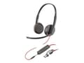 Miniatyrbild 3 av 3: HP Poly Blackwire 3225 Stereo USB-C Headset +3,5 mm kontakt +USB-C/A-adapter