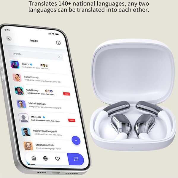 INF AI Oversættelses Earbuds A38 - Privat Model Sort Hvid