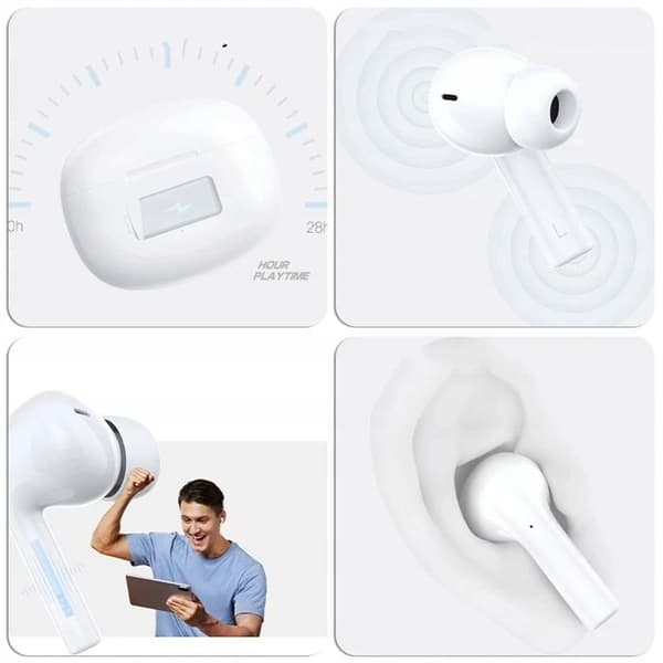 Trådlösa hörlurar - Honor - Earbuds X3i - Brusreducering - Batteritid 28h - Vit