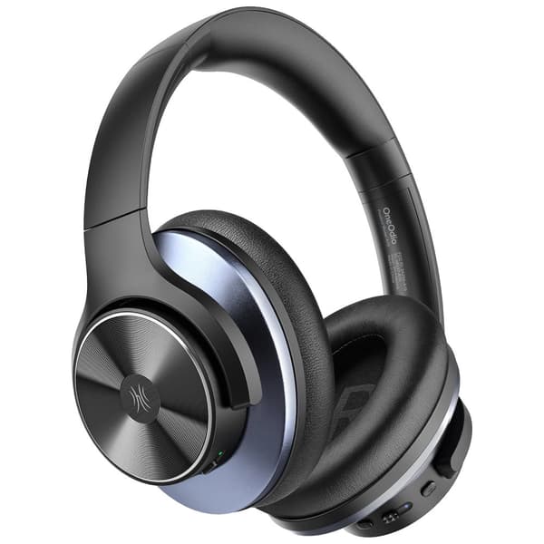 Trådlösa Bluetooth-hörlurar, hybrid aktiv brusreducering, 50 timmars speltid,Svart