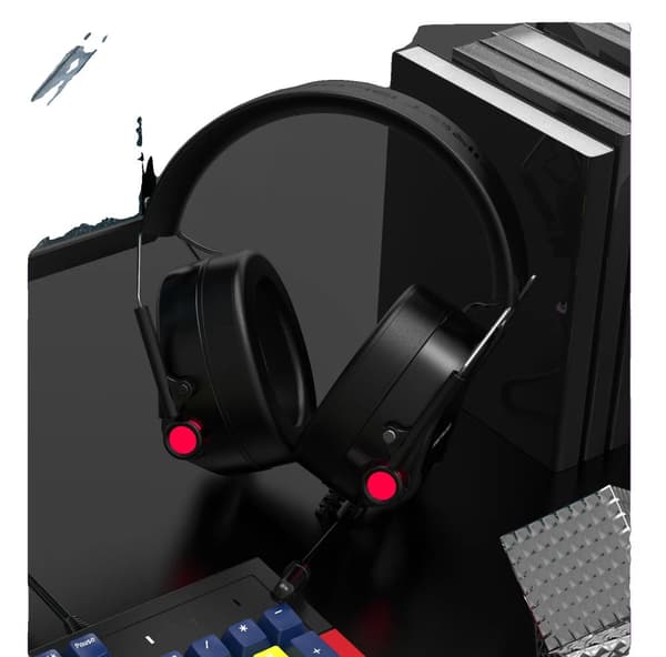 Spelheadset, Över örat, Dynamisk röståtergivning, Trådad kommunikation,svart