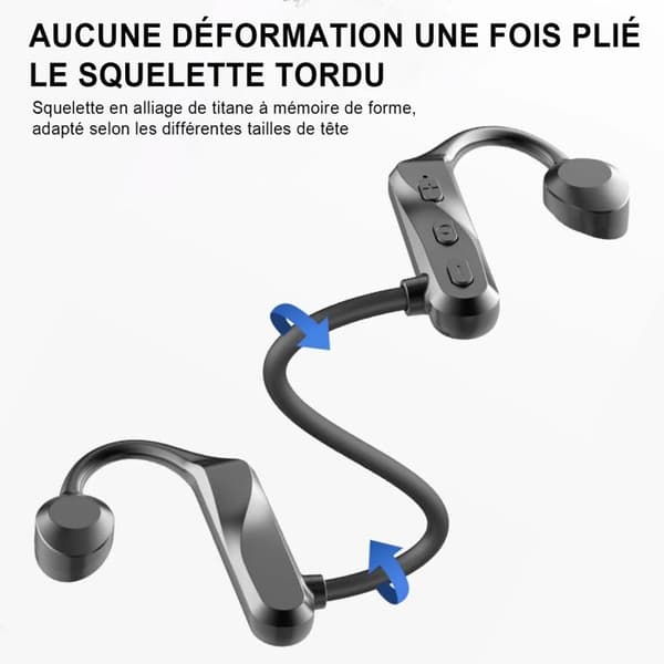 FOXSPORT, Benledningshörlurar, Sporthörlurar, Trådlösa hörlurar, Bluetooth-hörlurar med nackband, Svart