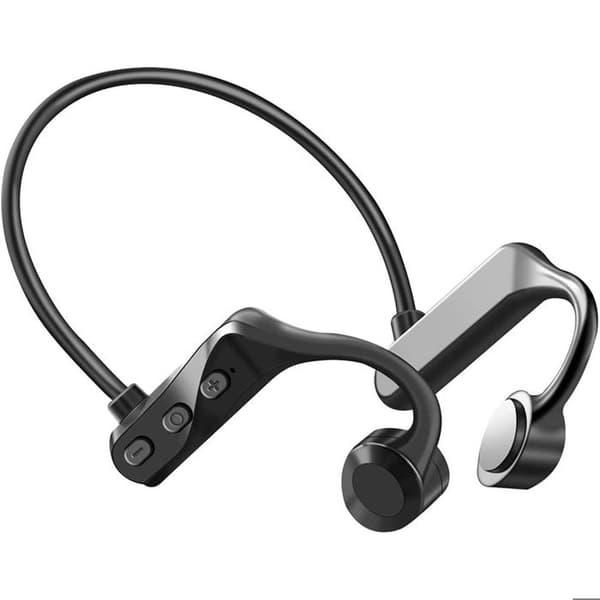 FOXSPORT, Benledningshörlurar, Sporthörlurar, Trådlösa hörlurar, Bluetooth-hörlurar med nackband, Svart