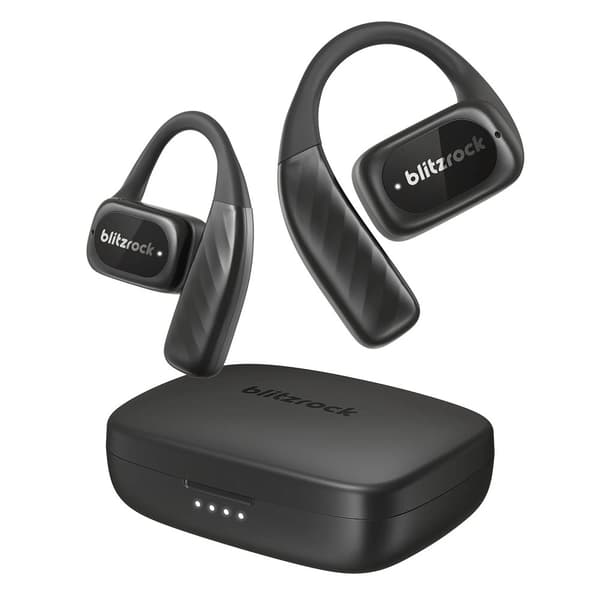 Öppna öron Bluetooth-hörlurar, immersiv ljud, luftledande teknik,svart