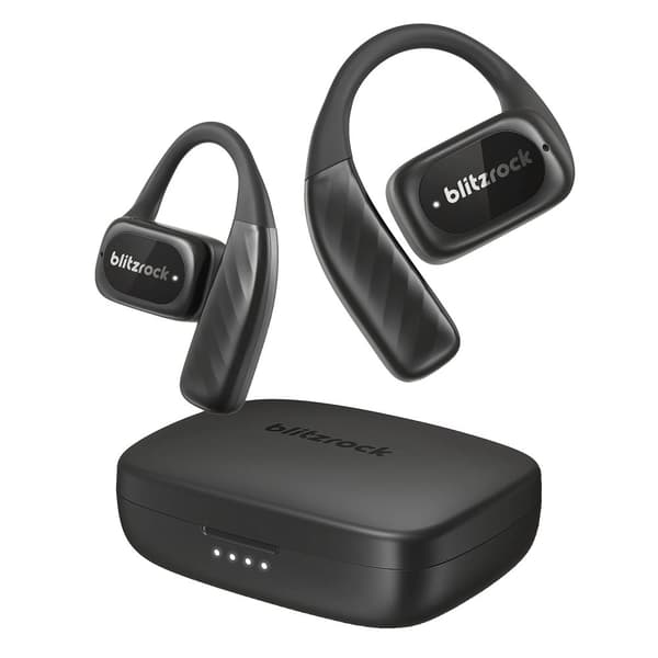 Öppna öron Bluetooth-hörlurar, immersiv ljud, luftledande teknik,svart