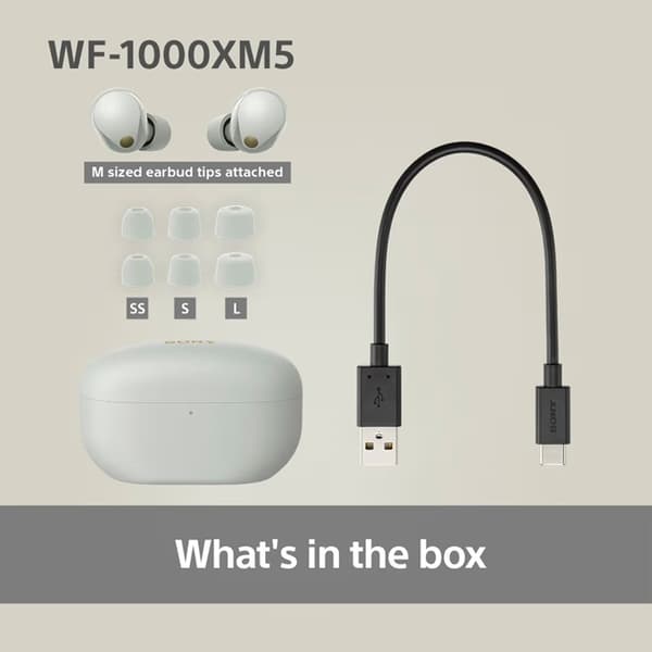 Sony WF-1000XM5 Trådlösa Hörlurar In-ear - Silver