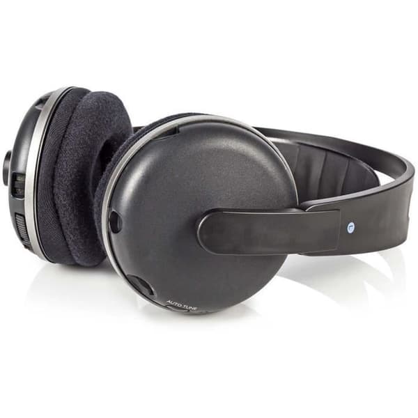 NEDIS HPRF210BK trådlösa hörlurar - Radiofrekvens (RF) - Over Ear - Laddningsbas - Svart/Silver