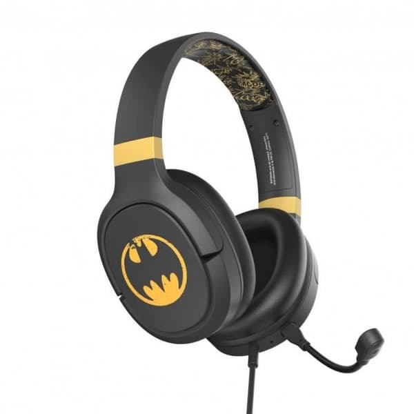 Batman DC Comics Pro G1 Headset - Justerbart pannband, löstagbar mikrofon, volymkontroll, passiv brusisolering