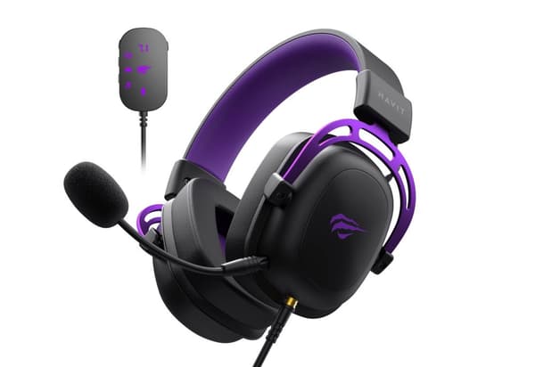 Havit H2002C+U - gaming hovedtelefoner (sort og lilla)