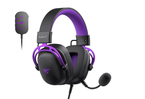 Havit H2002C+U - gaming hovedtelefoner (sort og lilla)