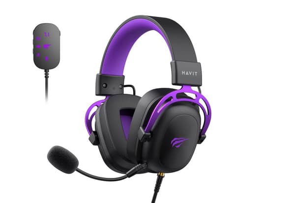 Havit H2002C+U - gaming hovedtelefoner (sort og lilla)
