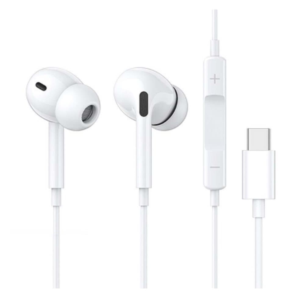 USB-C Pro In-ear Ørepropper med Ledning, Mikrofon, Volumkontroll DAC Hvit